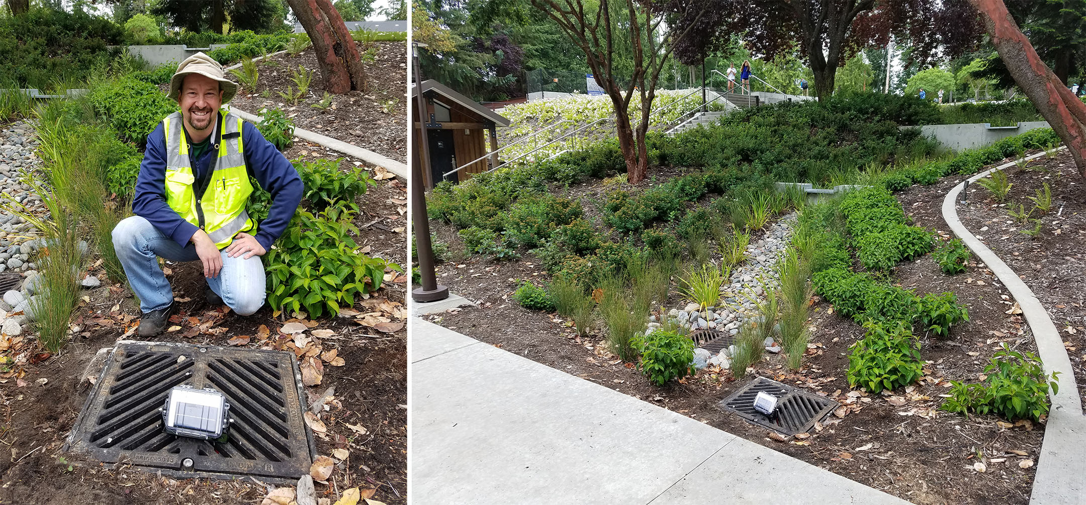 The Water Detector is a low-cost, telemetered tool that measures a rain garden’s hydraulic performance. 