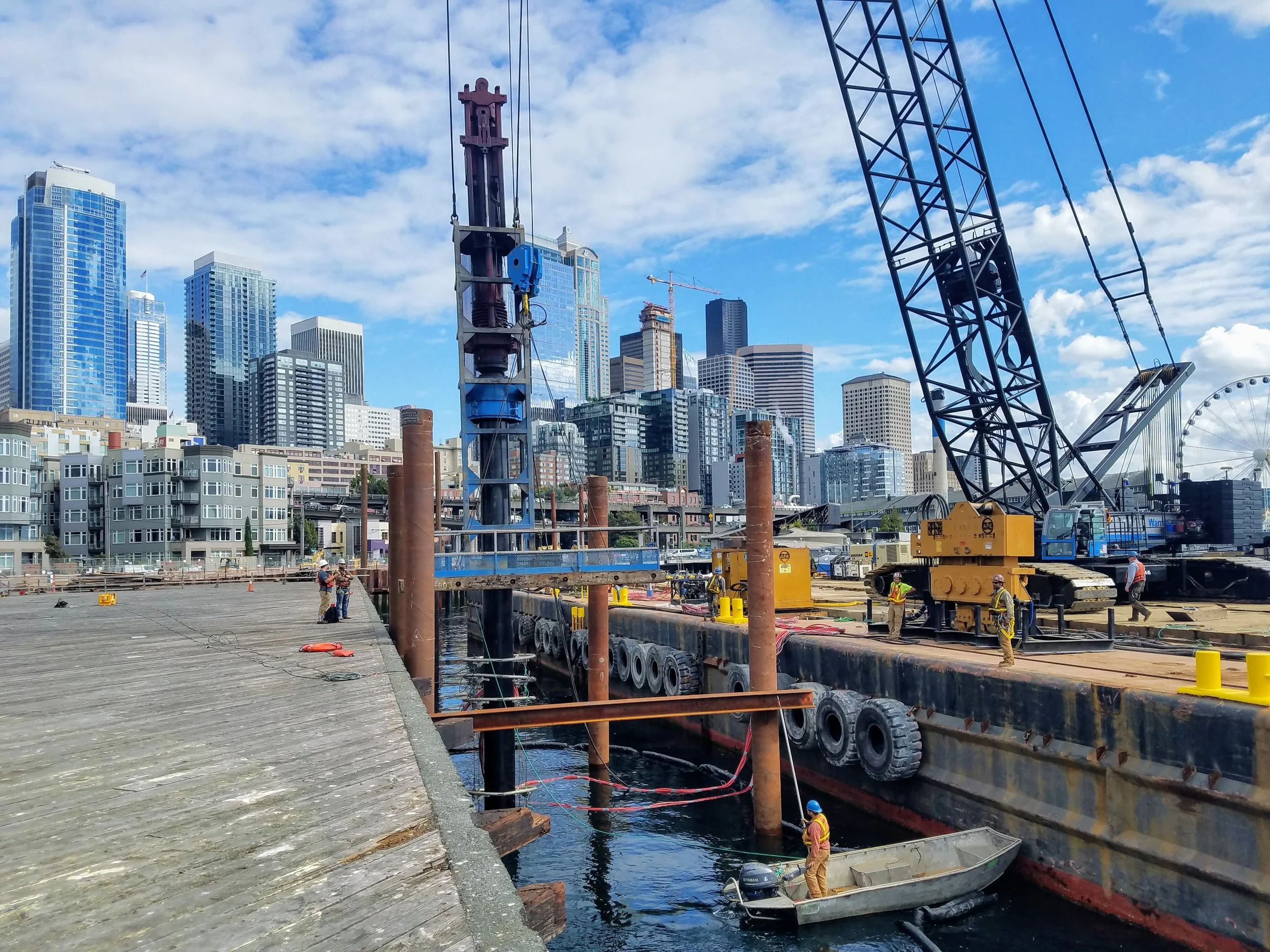 Pier 62 Drilling with Bubble Screen