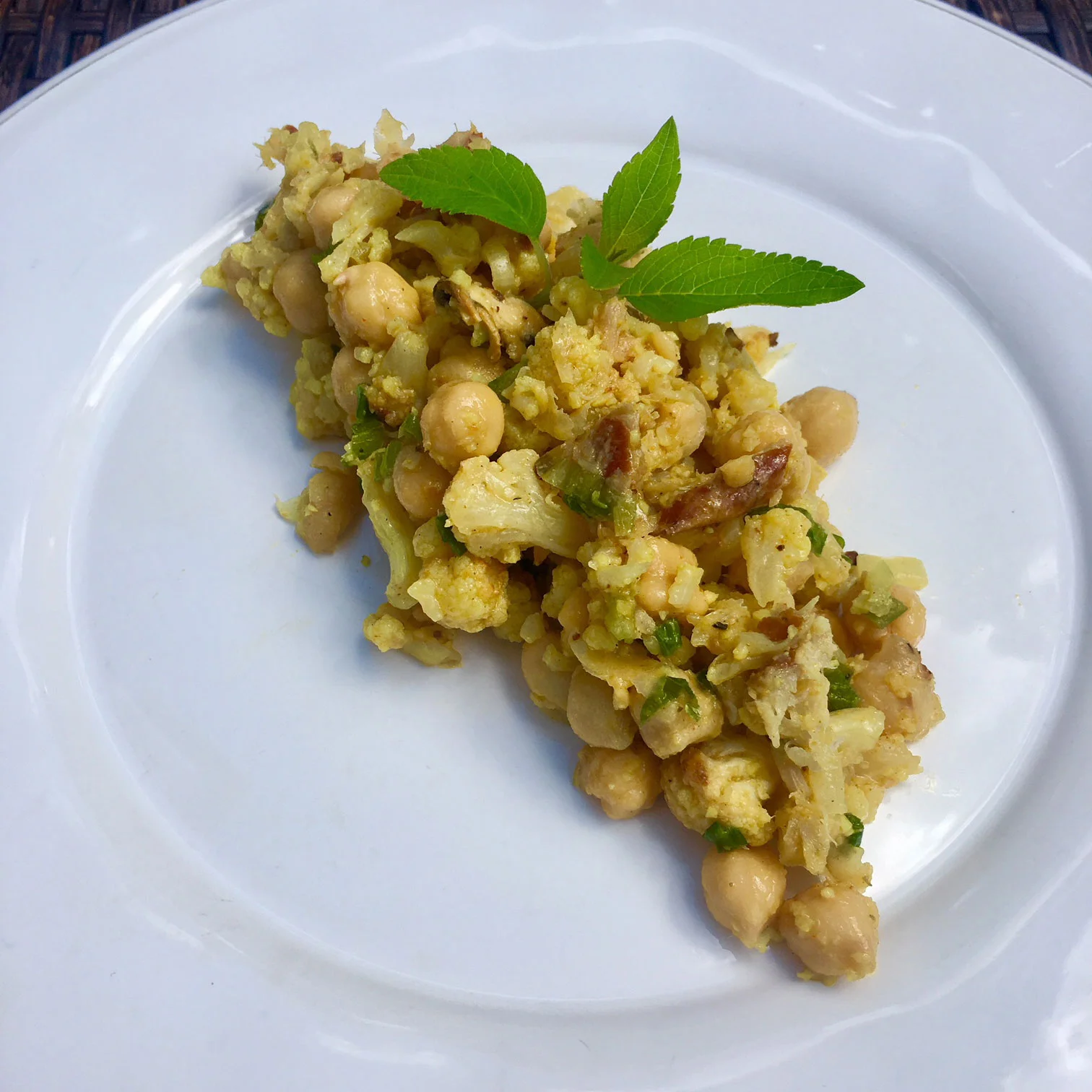 Smoked Seafood, Curried Cauliflower and Chickpea Salad