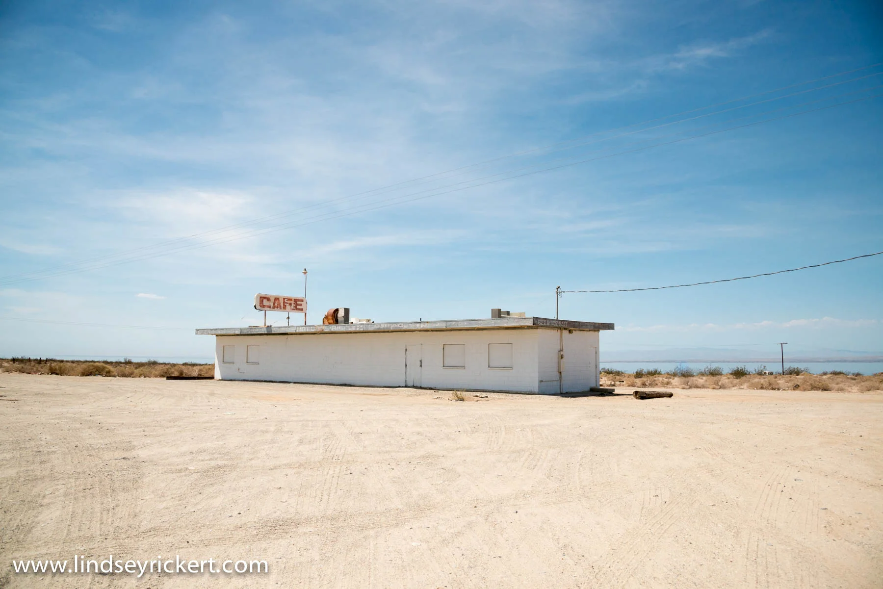 Abandoned cafe at Salton Sea.