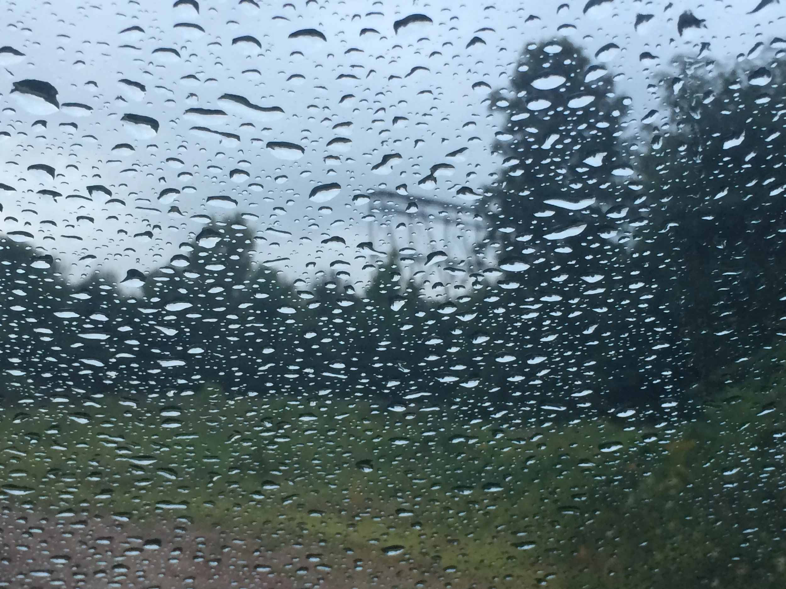 Last shot of South Windsor, CT abandoned drive-in theater as the rain really starts to pour.