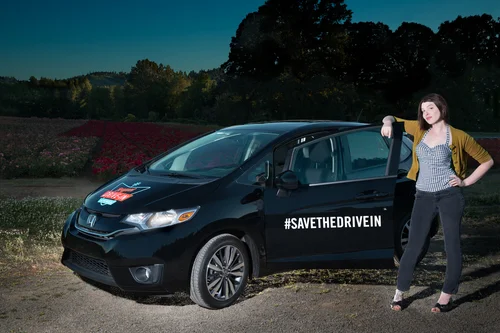 When I first dreamt up my drive-in theatre project I told a few people I was going to approach Honda about partnering up and letting me use a new car for my trip. I got serval doubtful laughs (a few were from myself). This photo is my proof that no idea is out of reach.