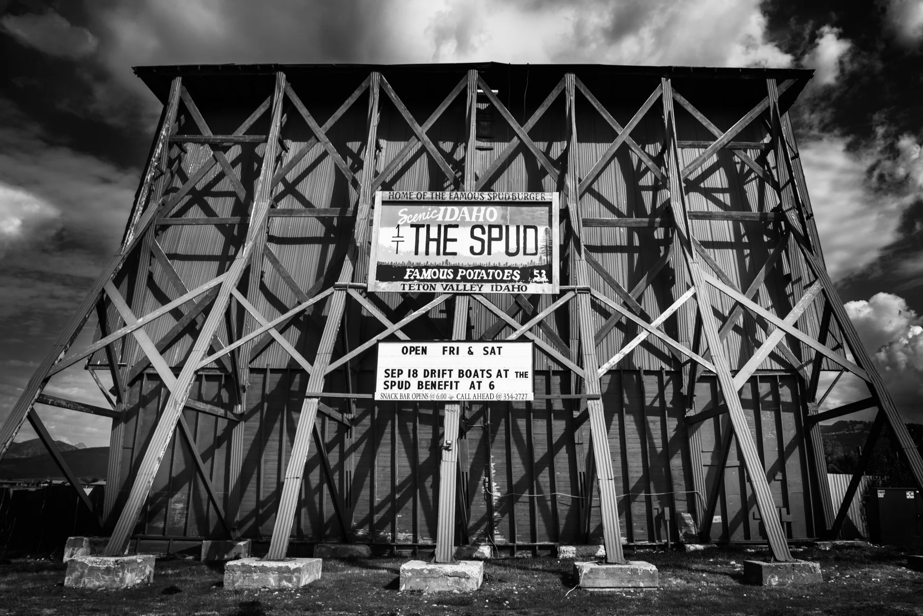 The Spud Drive-In, operational theatre in Driggs, Idaho.