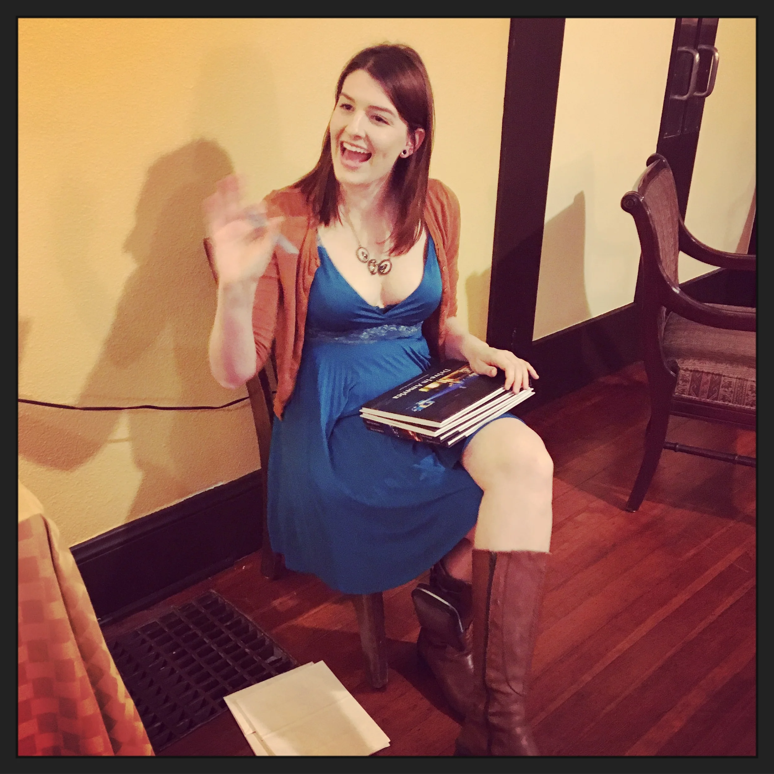 Thank you Juliet for snapping this photo as I signed books. I of course was a horrible photographer and didn't take and photographs at the release party.