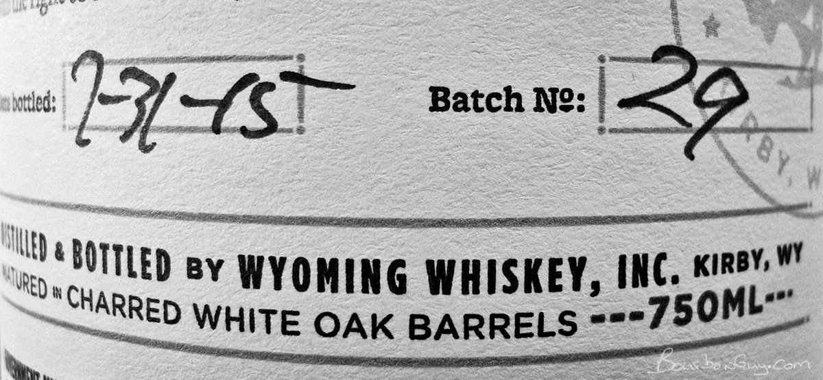Wyoming Whiskey, Batch 29. Purchased in Casper, WY at the Liquor Shed