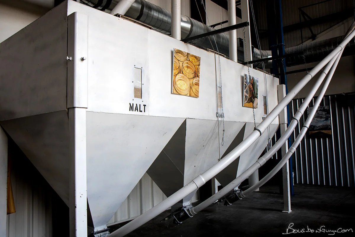 If you look closely at the grain hoppers that feed into the cookers you'll notice that this is a wheated bourbon. 