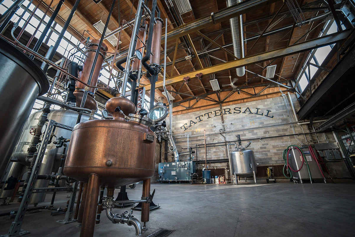 The distillery at Tattersall Distilling. (Photo Credits: Producer: Sam Kovar. Photographer: Tom Okins.)