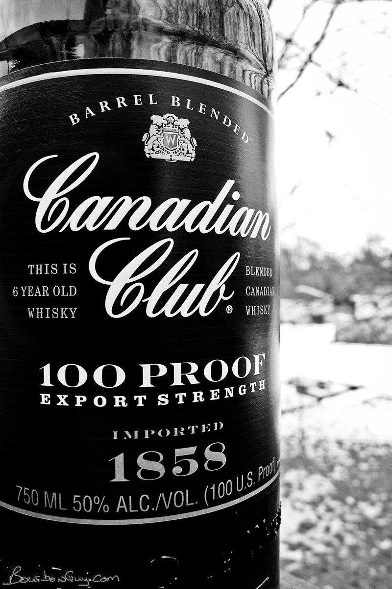 A bottle of Canadian Club 100 proof. When I bought it, had a thick layer of dust on it.