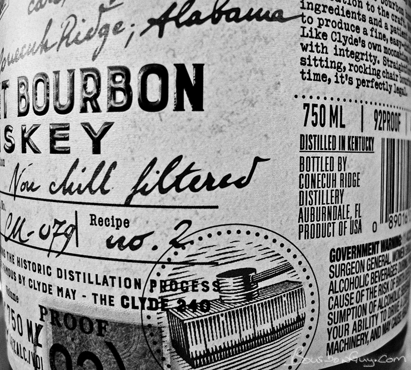 non-chill filtered distilled in Kentucky bottled in Florida