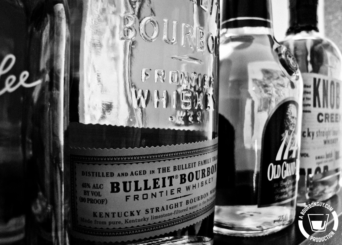 Bulleit, Old Grand Dad, Knob Creek and Elmer T Lee.