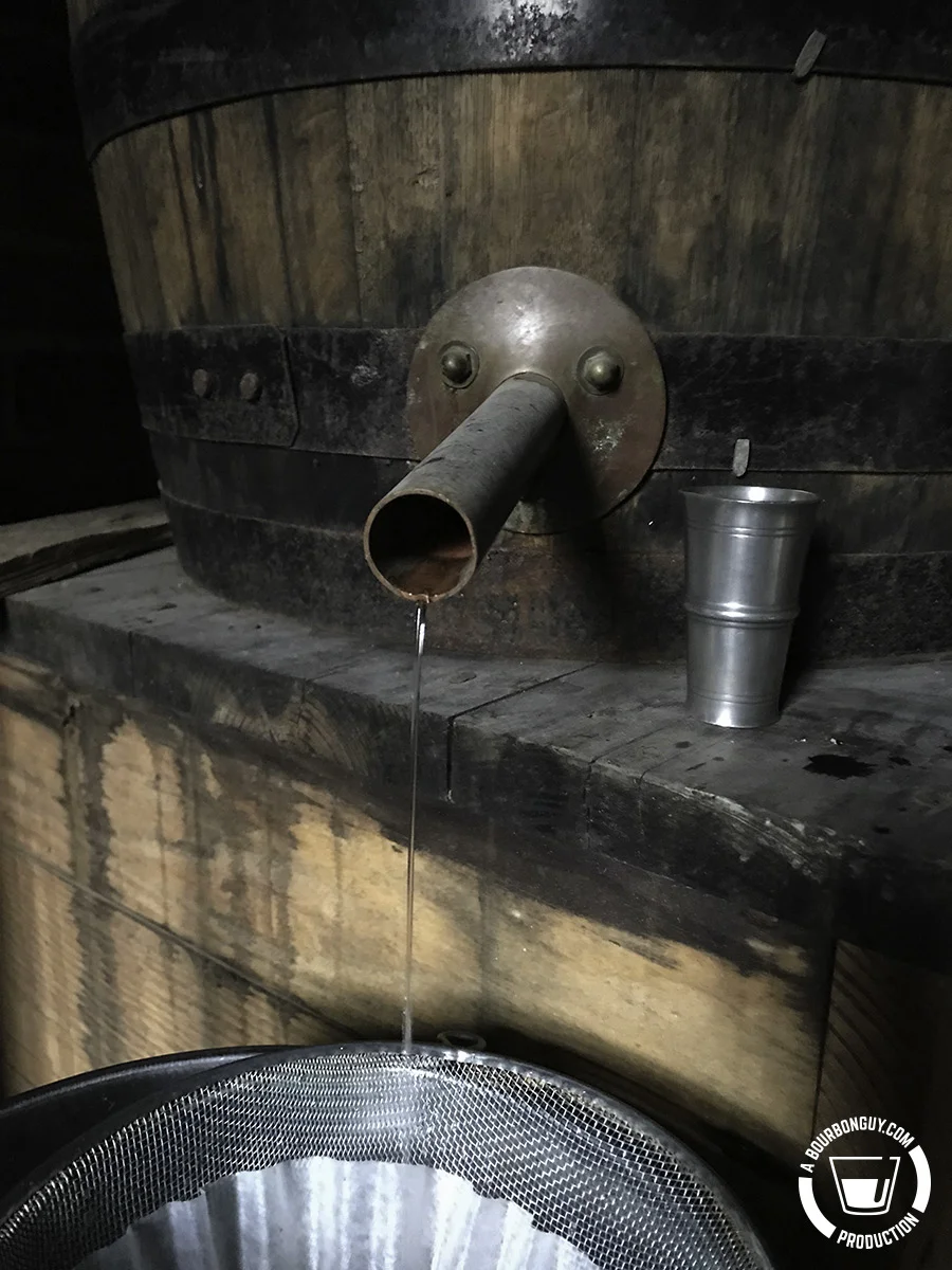Whiskey coming out of the still