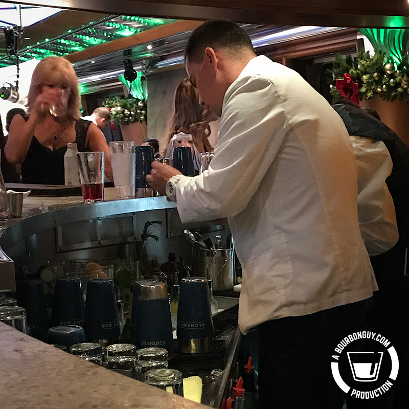 Jakub making a drink