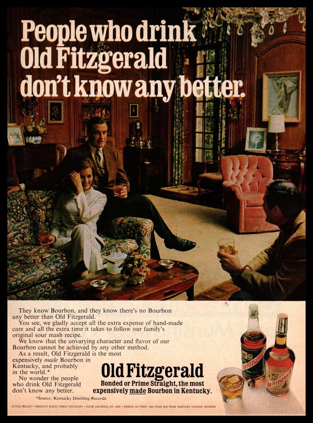 Vintage 1968 Old Taylor Whiskey Print Ad