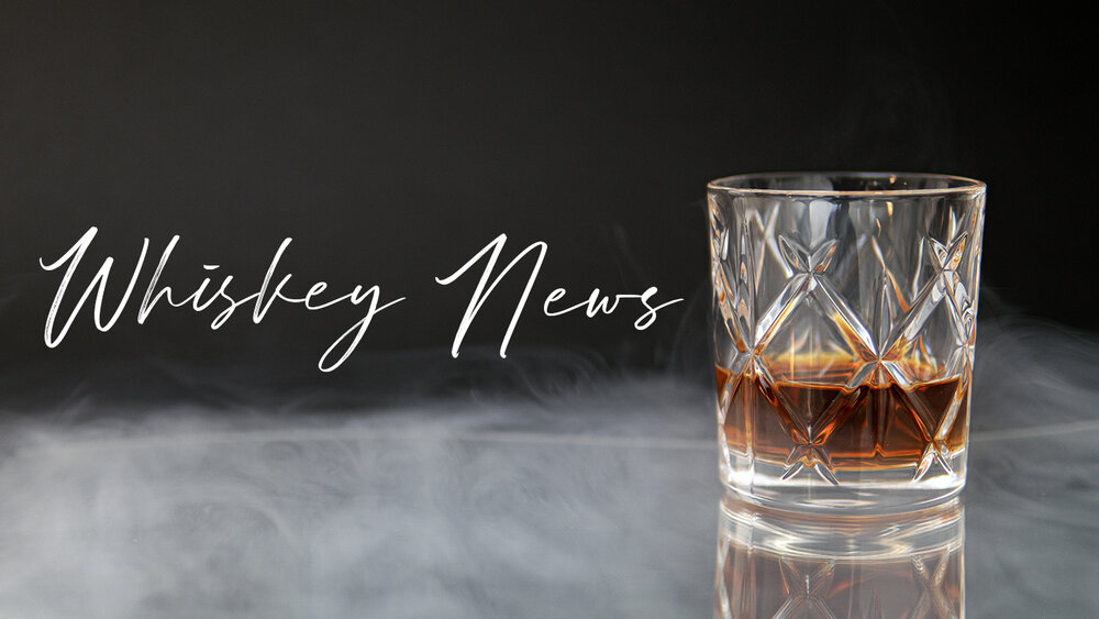 IMAGE: The words “Whiskey News” over a photo of a whiskey glass on a smokey table.
