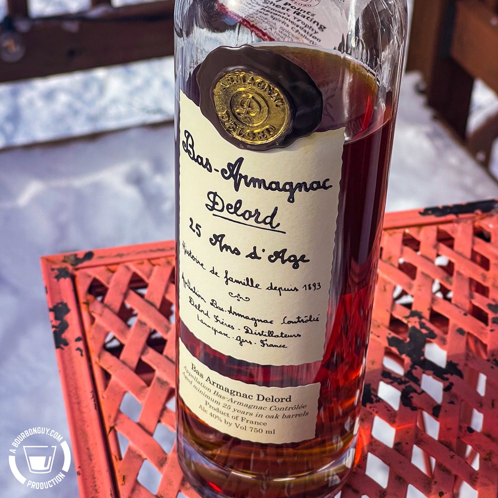 IMAGE: the Front label of Bas Armagnac Delord 25 year old.