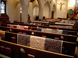 A couple times a year we hold an old fashioned quilting bee. The quilts then blessed and sent to Lutheran World Relief for distribution to people in need.