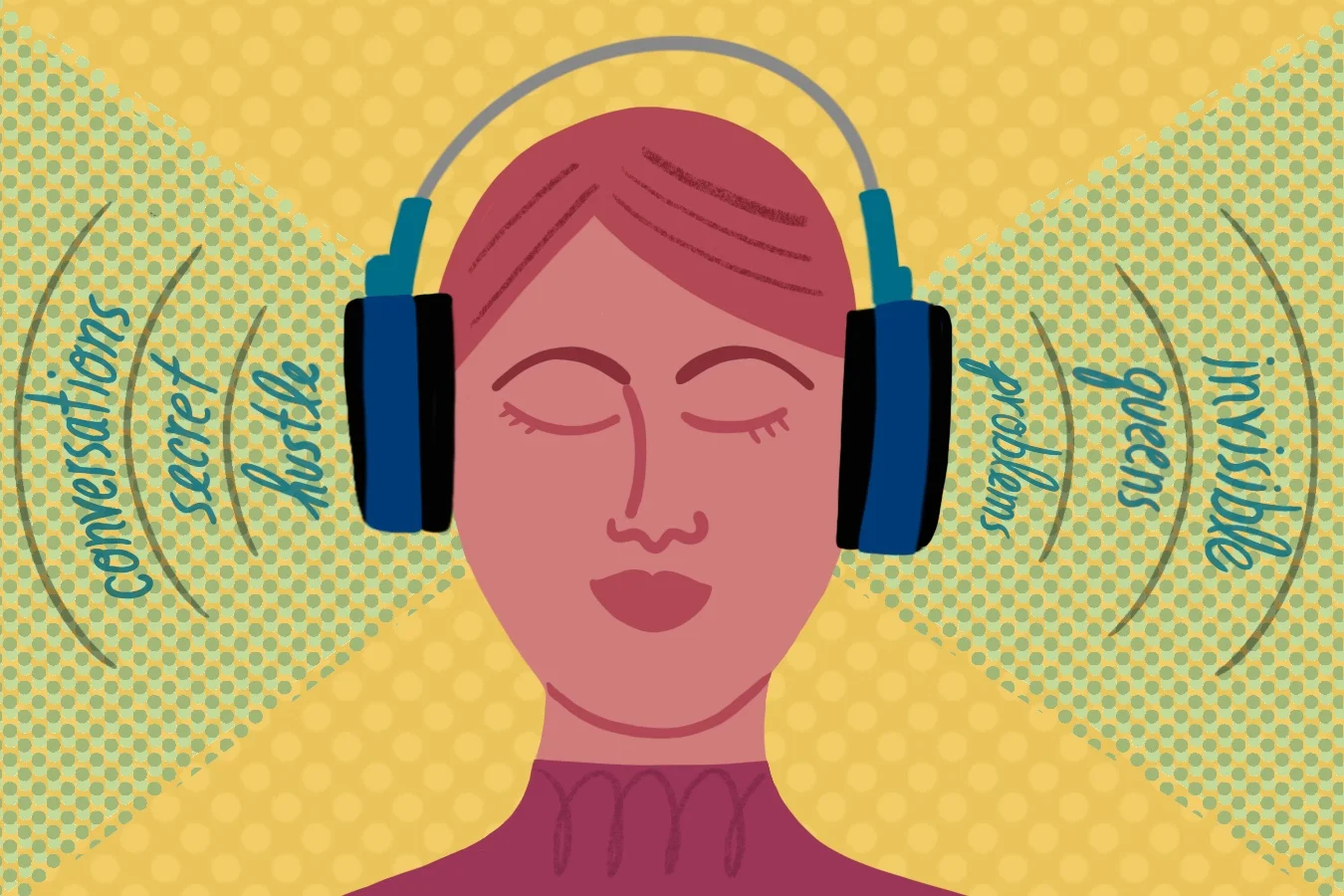 Illustration for United Way about favourite podcasts