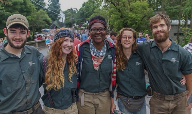  6 month Americorps crew in Warren, Vermont on July 4th, 2014. 