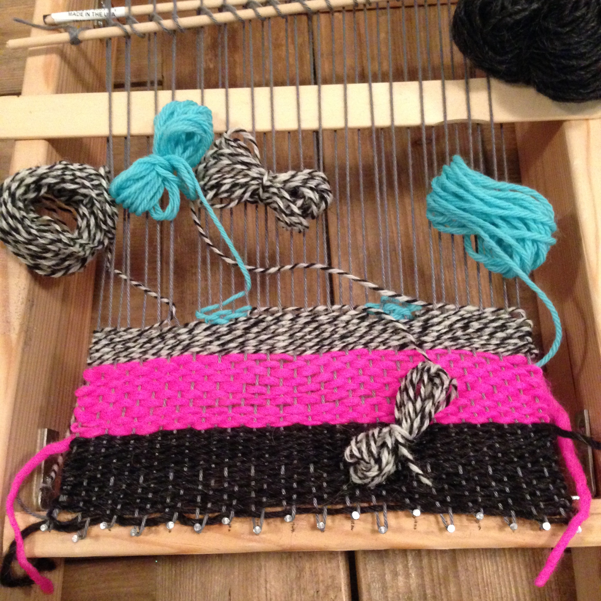 Getting started on my first lap loom weaving project. Special thanks to Megan Bogden of Native Textile for the great handmade loom and instruction!