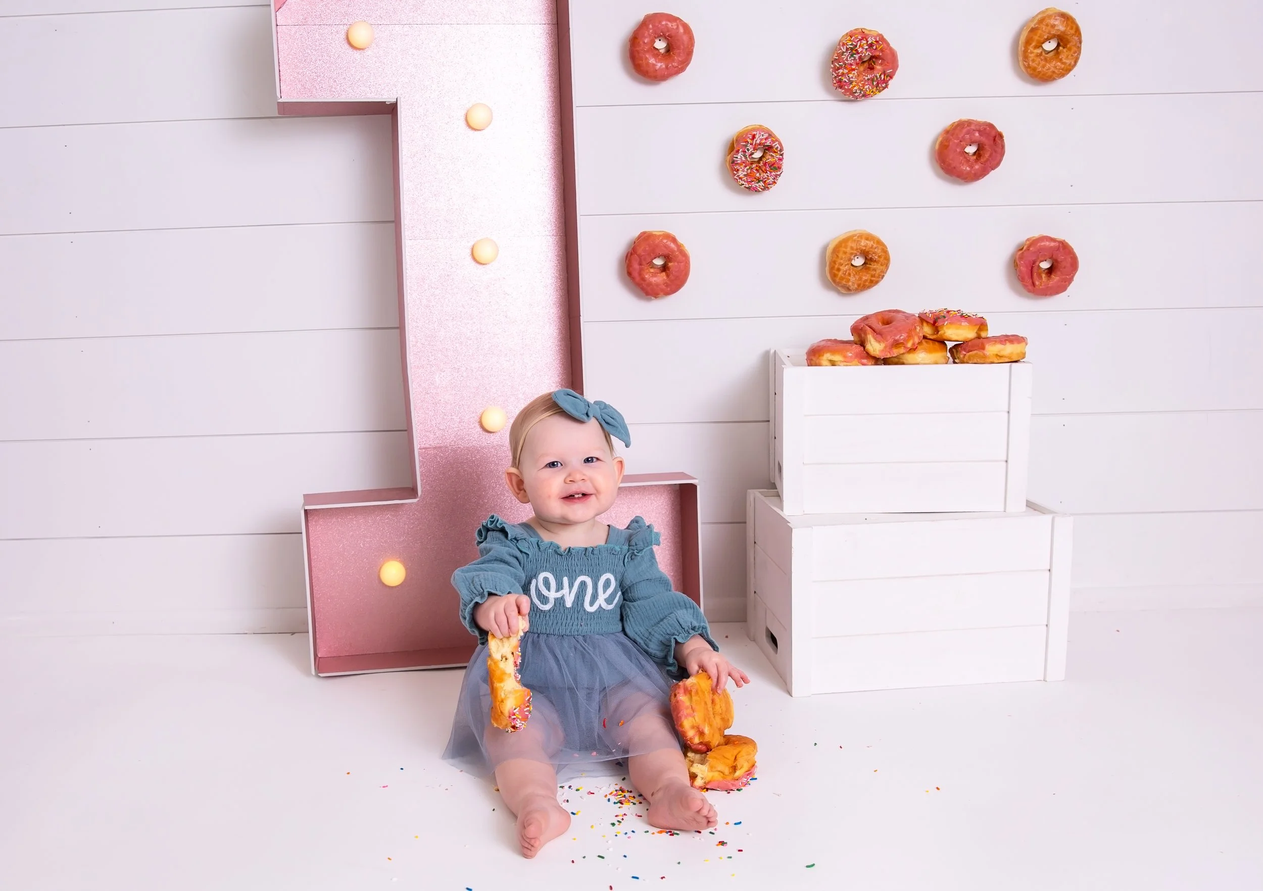 "Donut Grow Up" – A Sweet 1st Birthday Studio Session by Gilbert Arizona Photographer