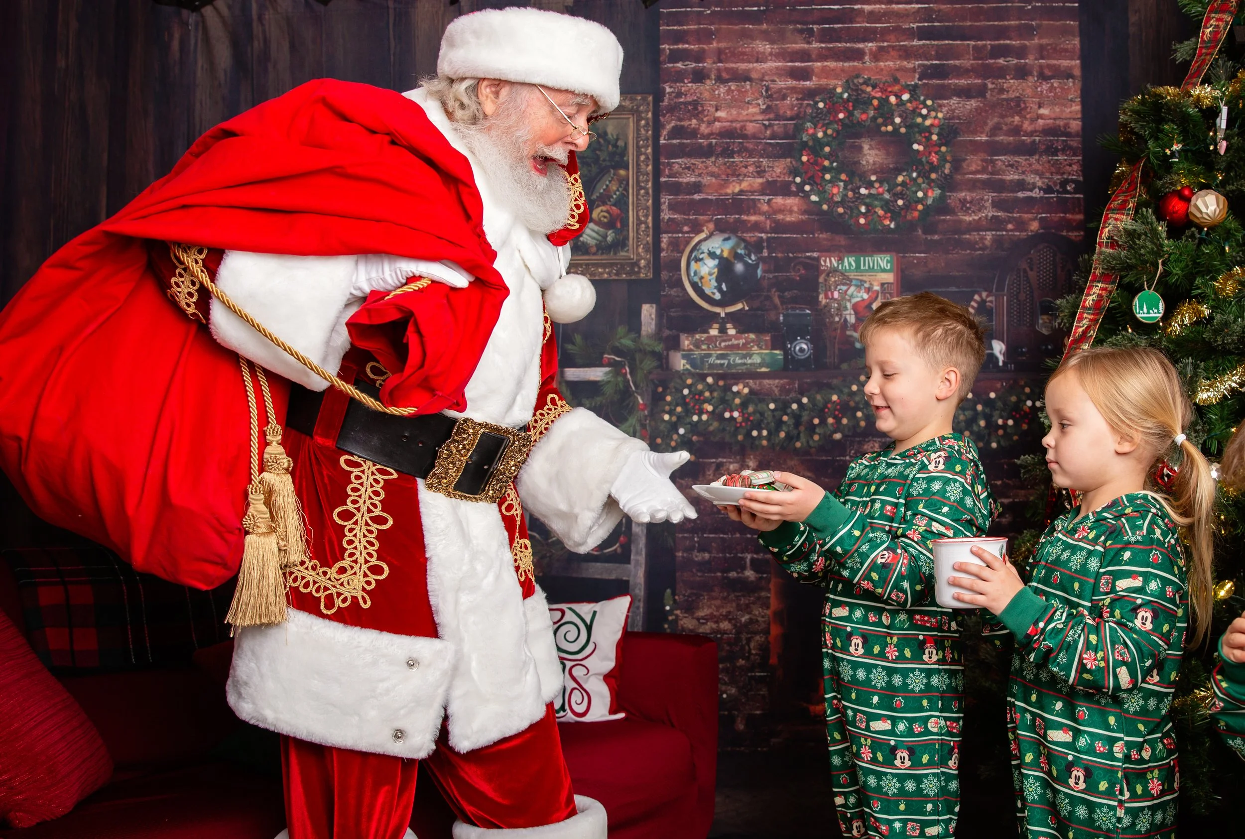 A magical Christmas moment captured during a Santa session in Gilbert, Arizona. Perfect example of a unique, storybook-style portrait by a Gilbert Arizona child and family photographer.