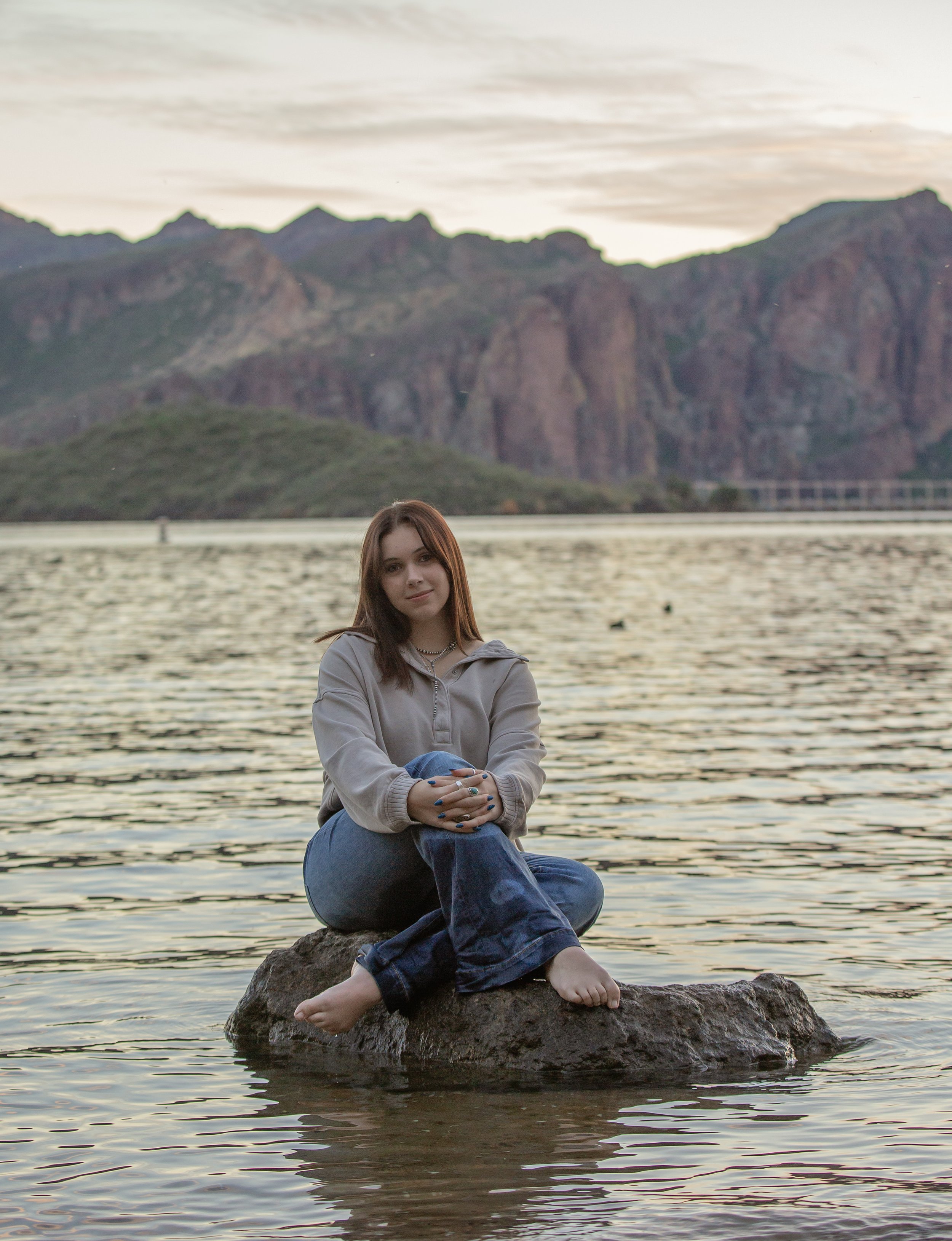 Saguaro Lake Senior fishing session in Mesa Arizona