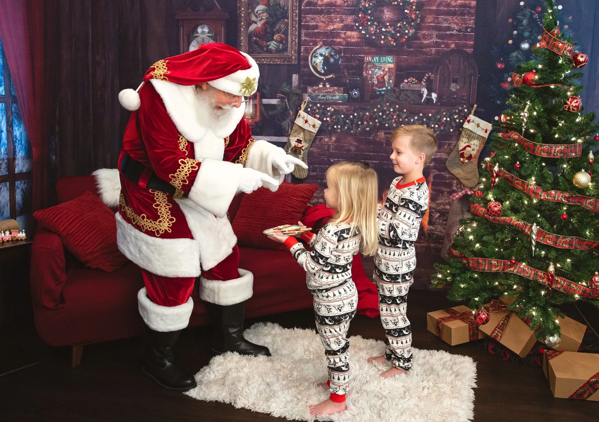 A magical Christmas moment captured during a Santa session in Gilbert, Arizona. Perfect example of a unique, storybook-style portrait by a Gilbert Arizona child and family photographer.