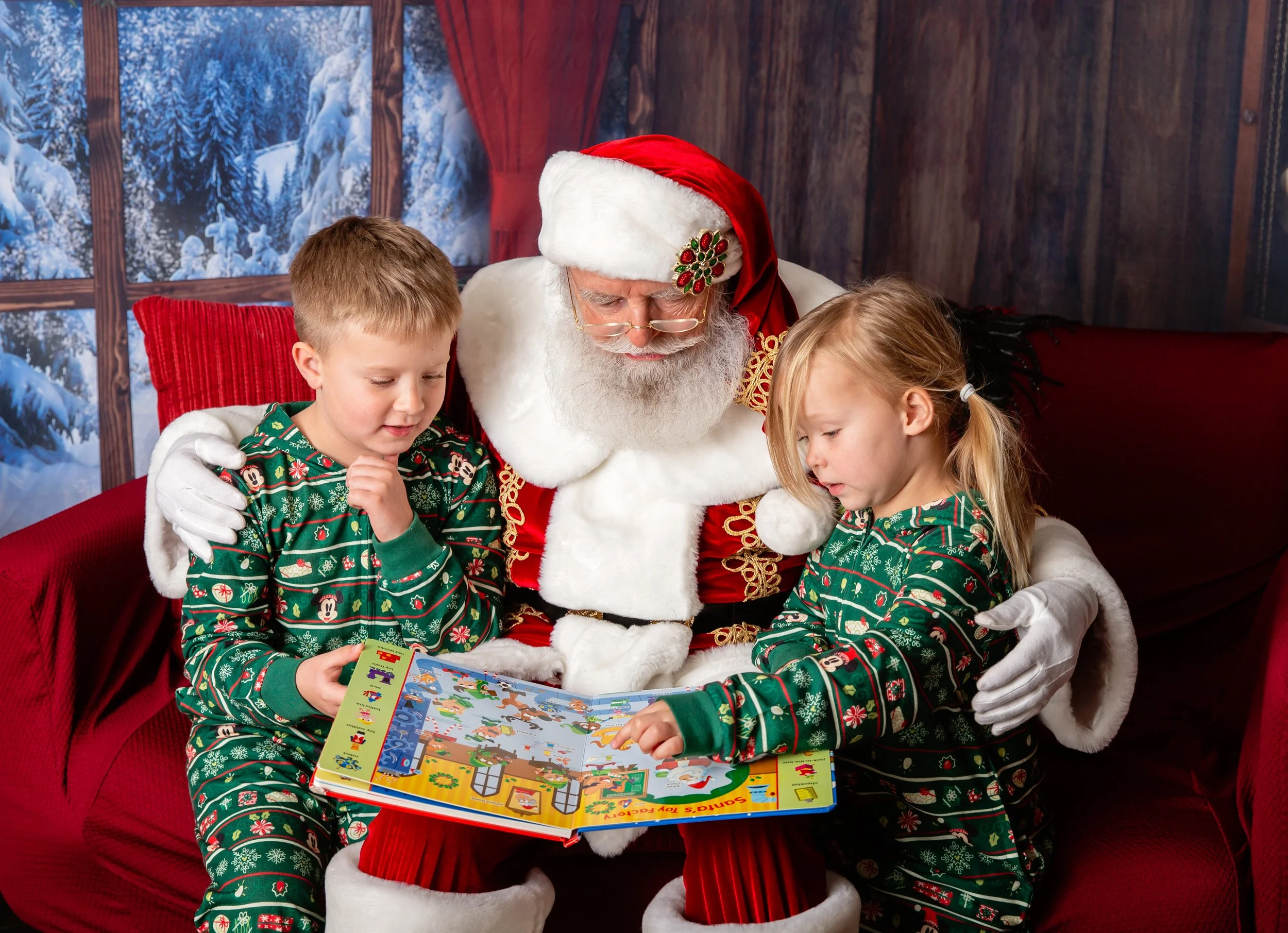 A magical Christmas moment captured during a Santa session in Gilbert, Arizona. Perfect example of a unique, storybook-style portrait by a Gilbert Arizona child and family photographer.