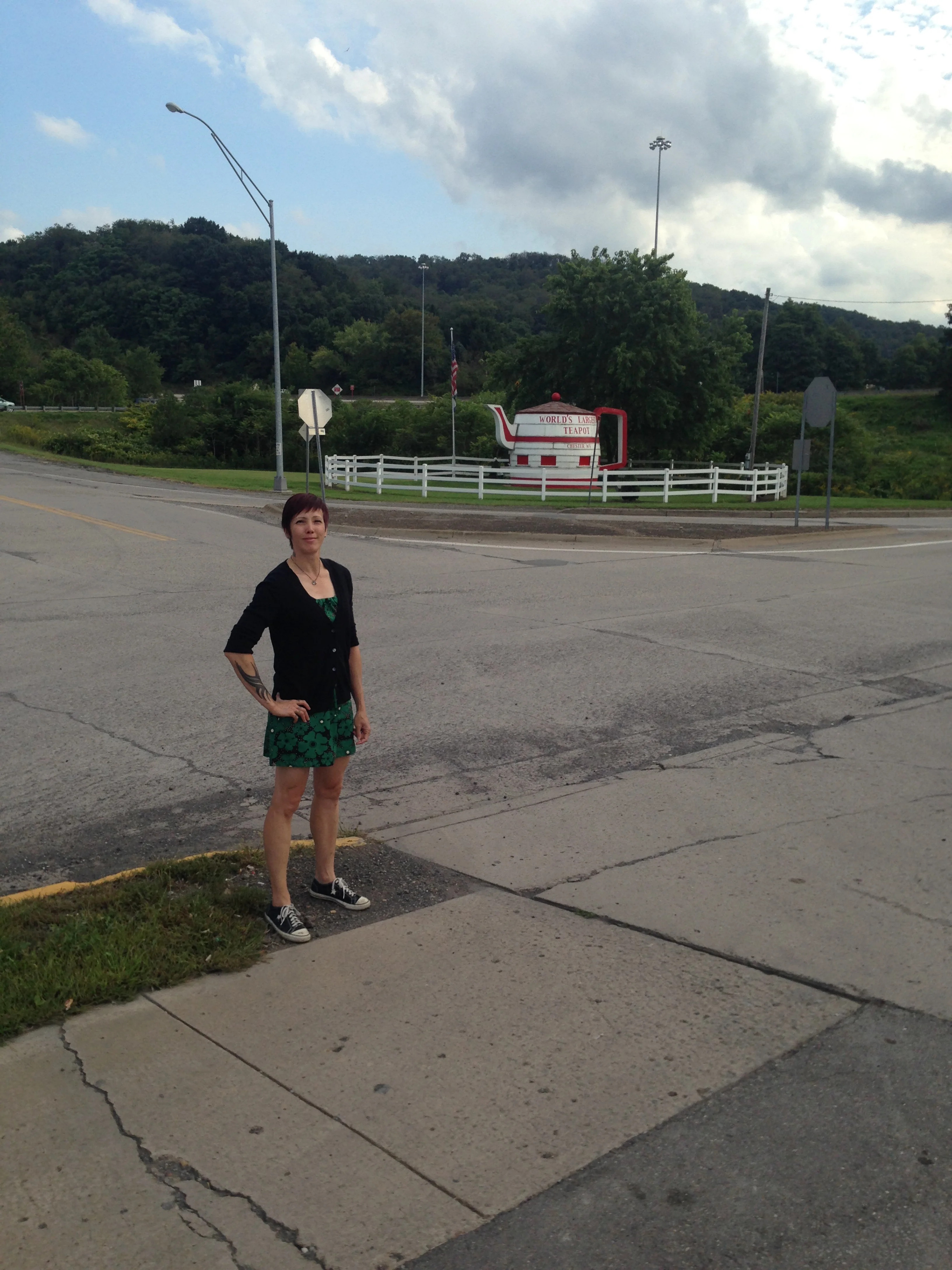 Me with the World's Largest Teapot in Chester WV. It was once a hot dog stand.