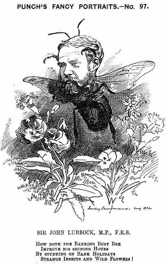 I love this portrayal of John Lubbock as a bee!