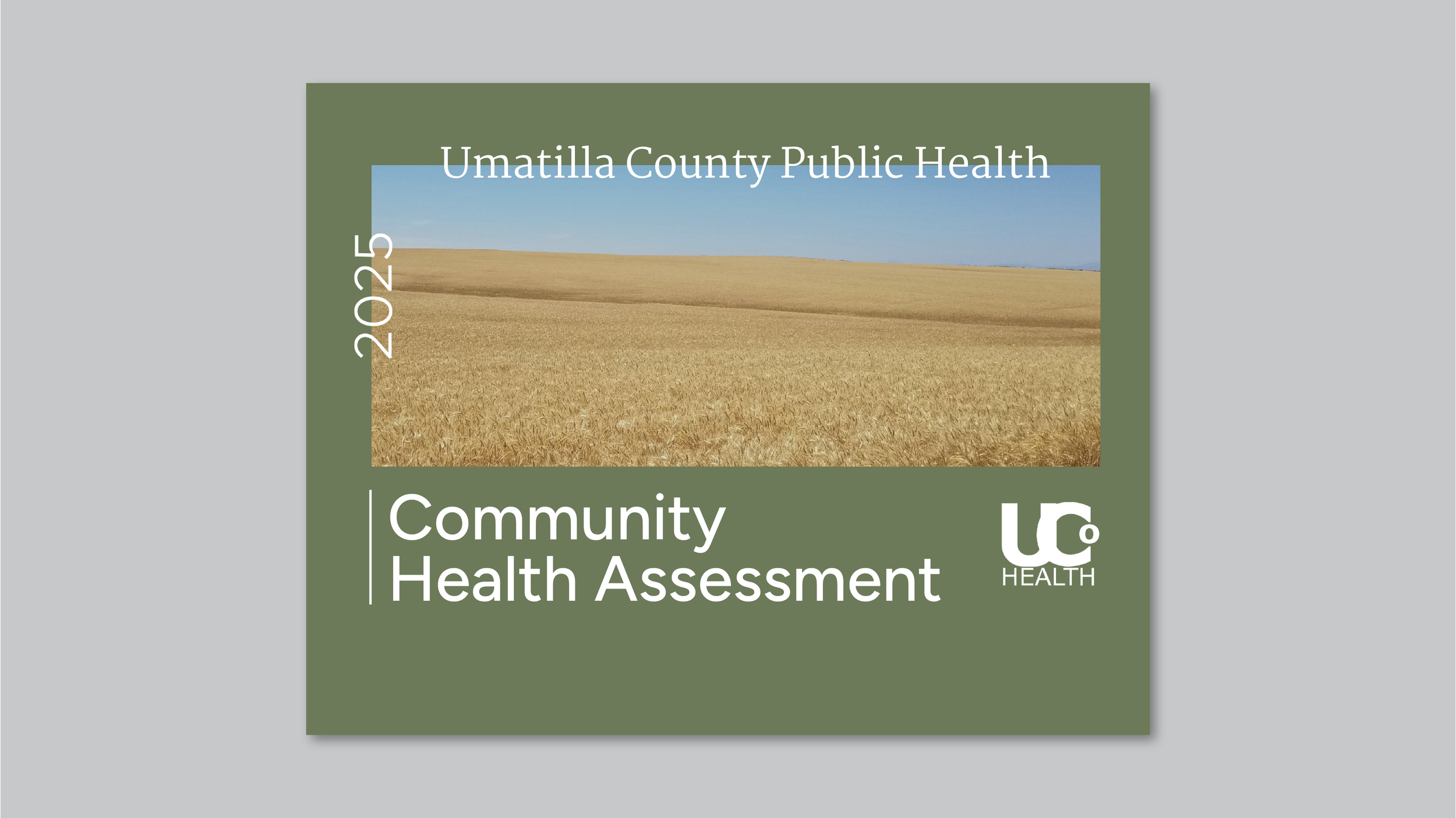 Green report cover with a photo of a field.