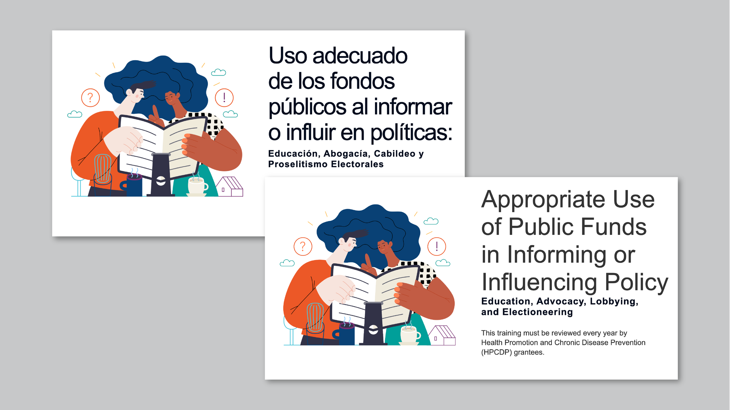 learning module front slide in english and spanish.