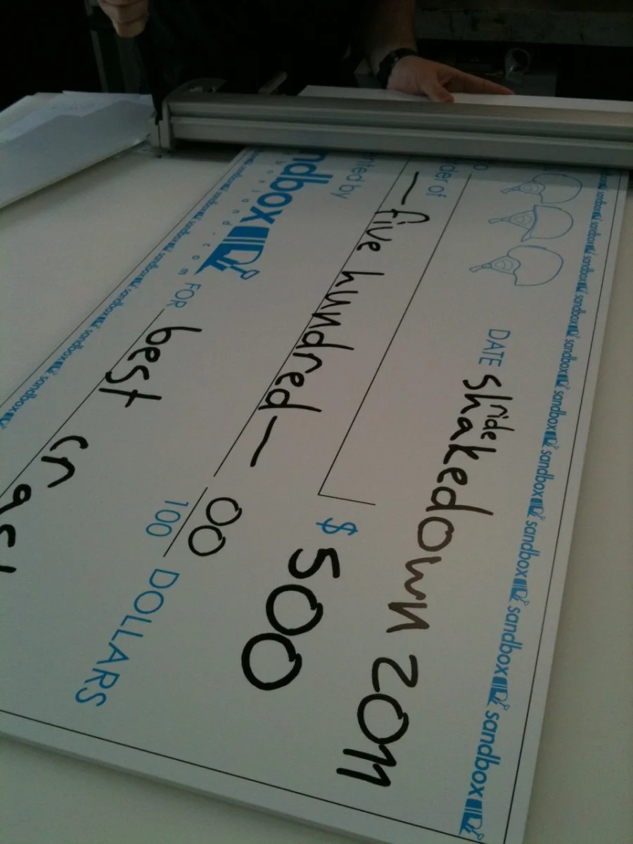 large charity fund raiser cheque
