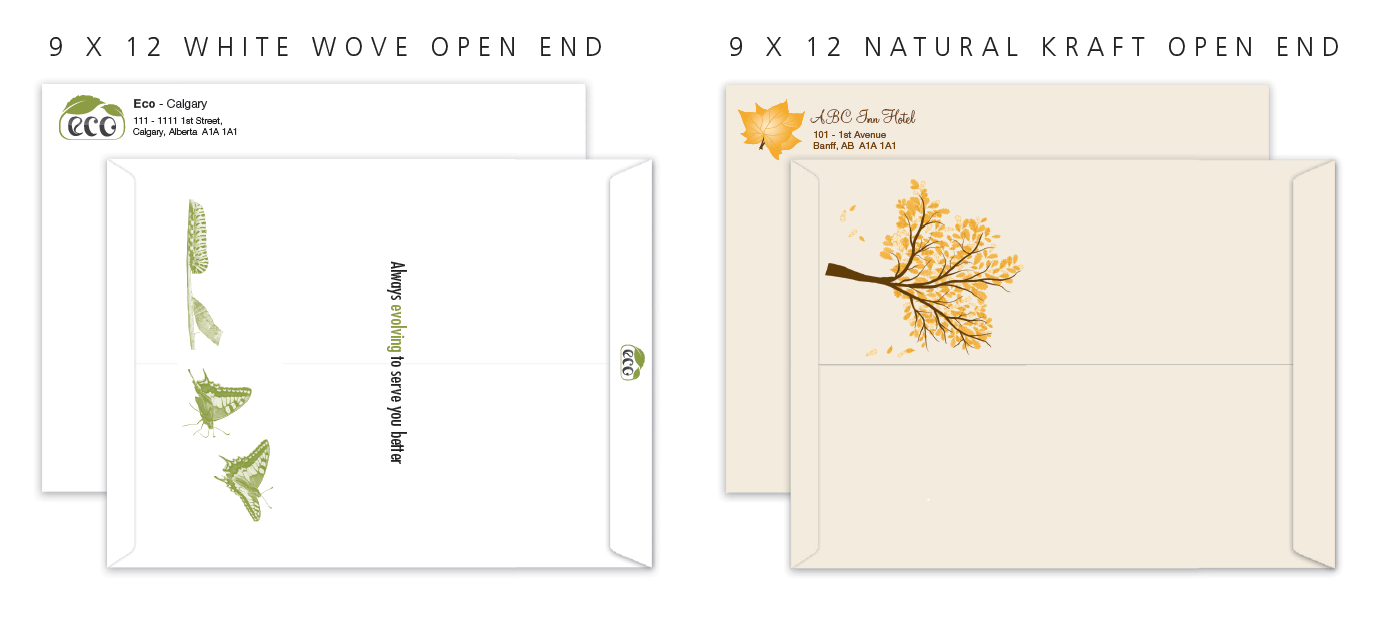 Large 9 x 12 Custom print envelopes