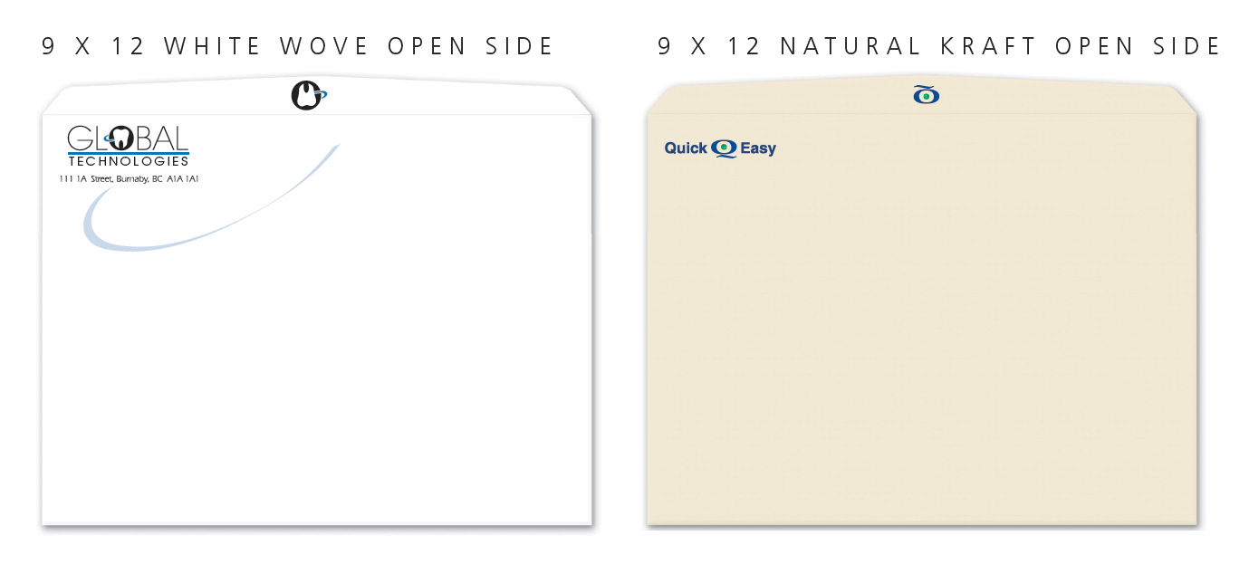 large 9 x 12 Custom print envelopes