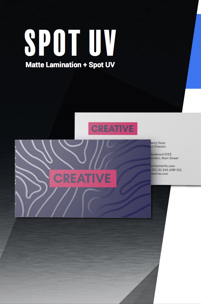 Spot UV business cards