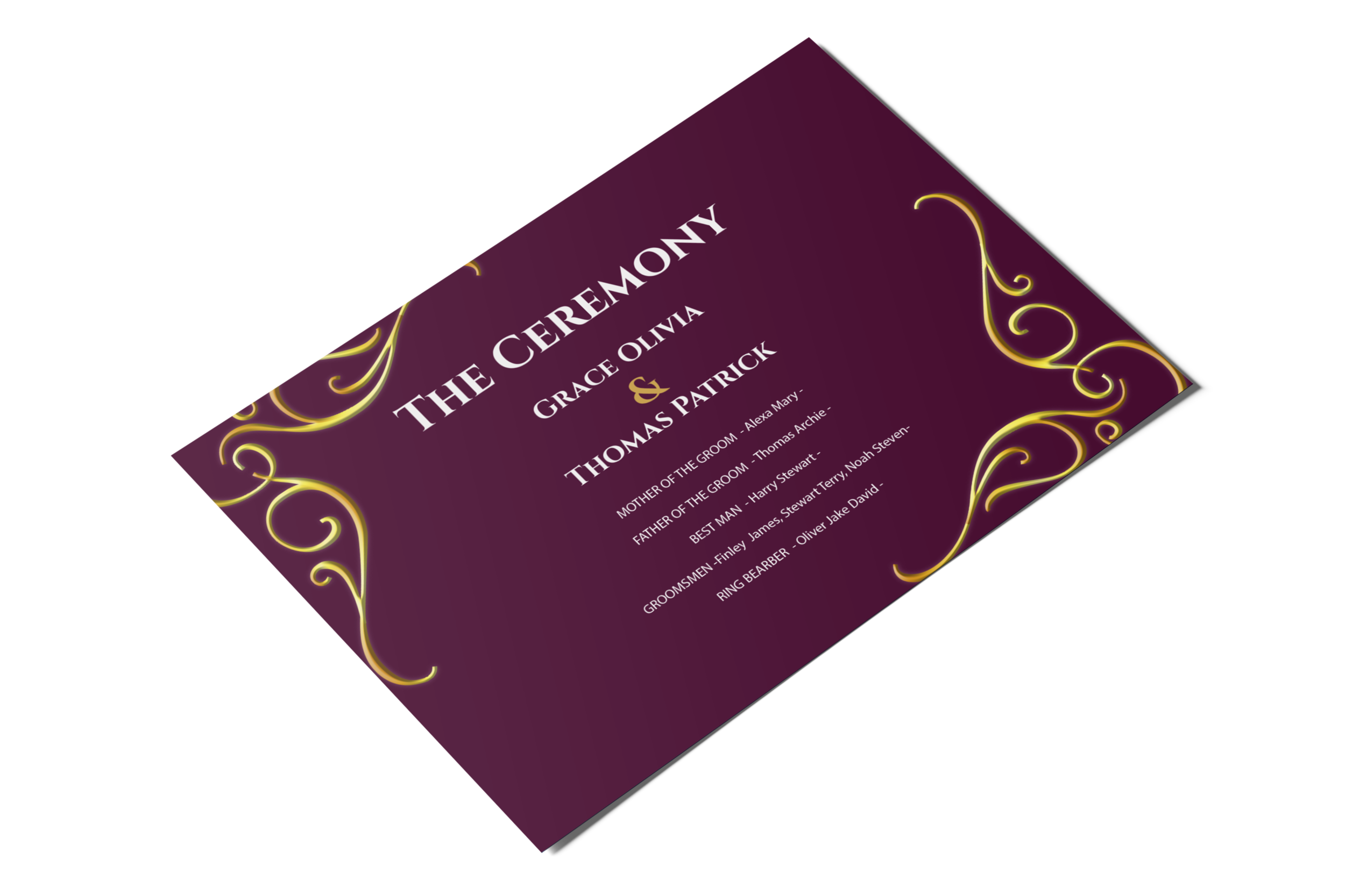 They are more than just postcards they are Ceremony Programs