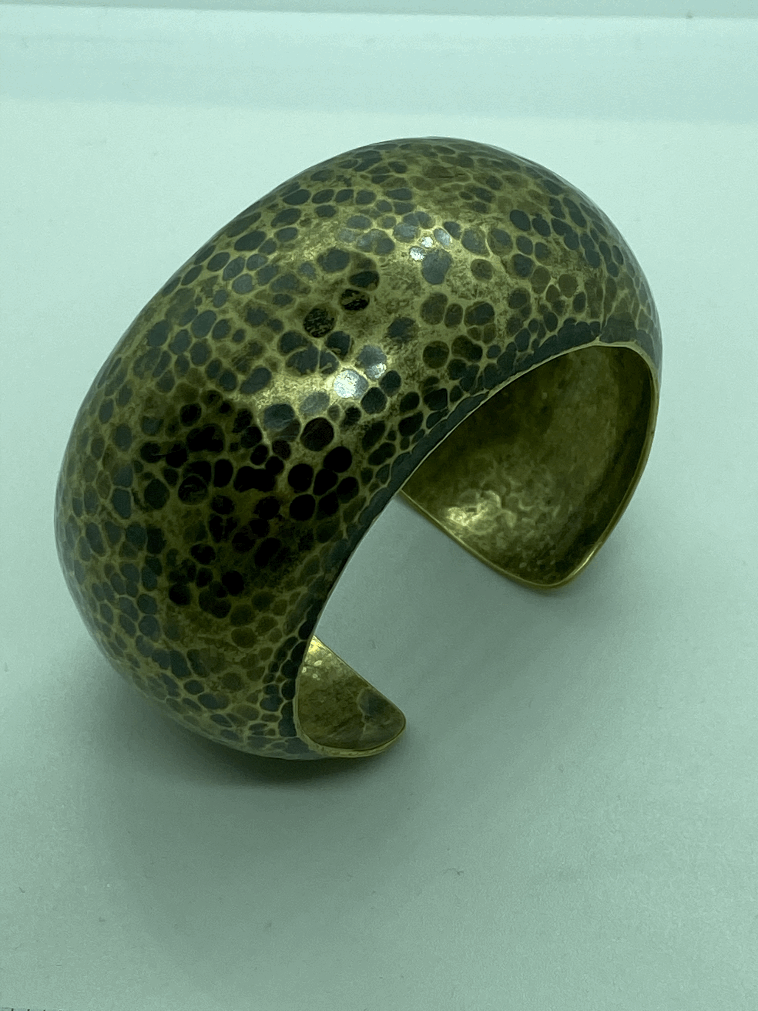 Hammered Brass Cuff with Patina