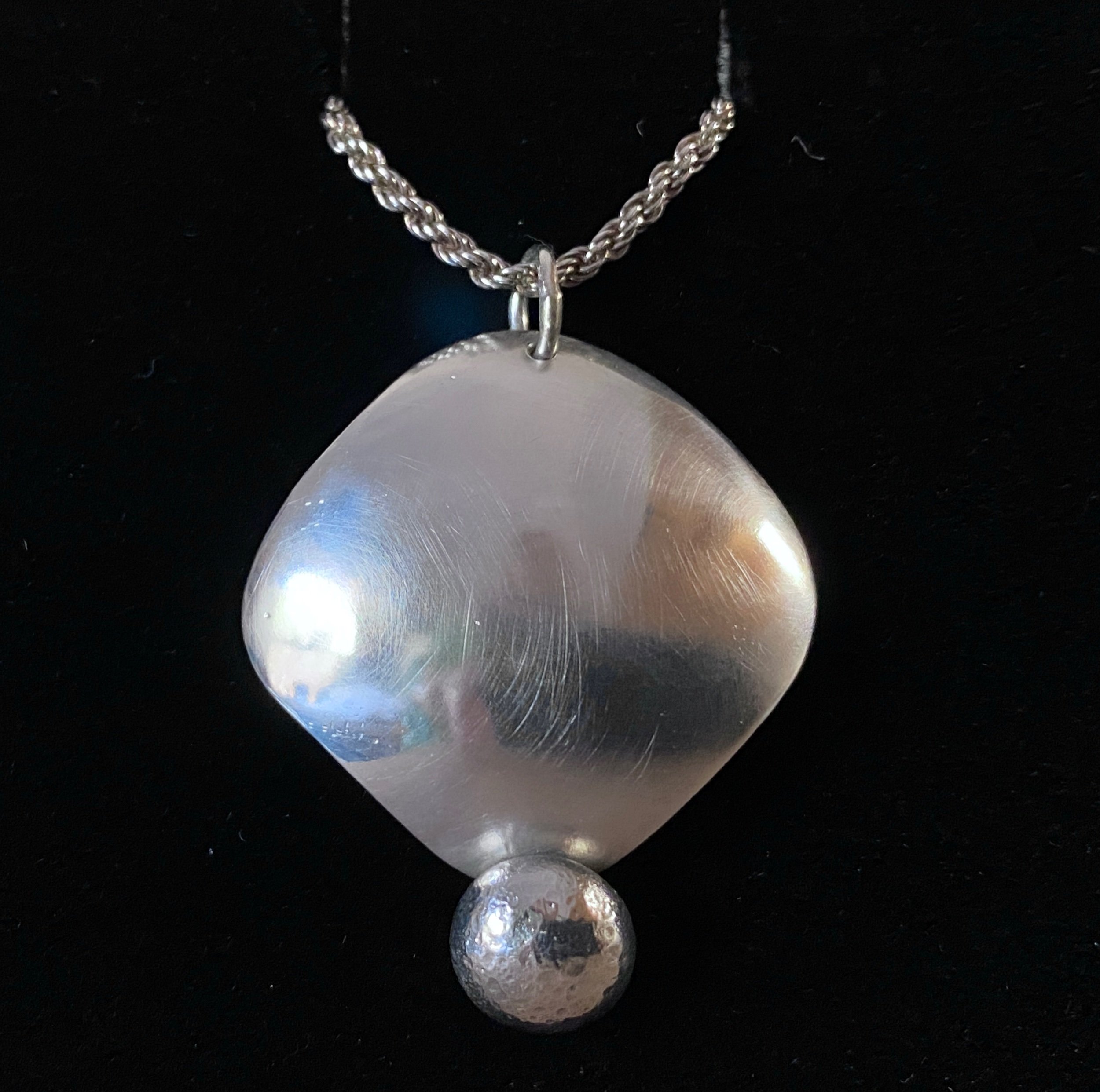 Sterling Silver Dome and Ball Pendant