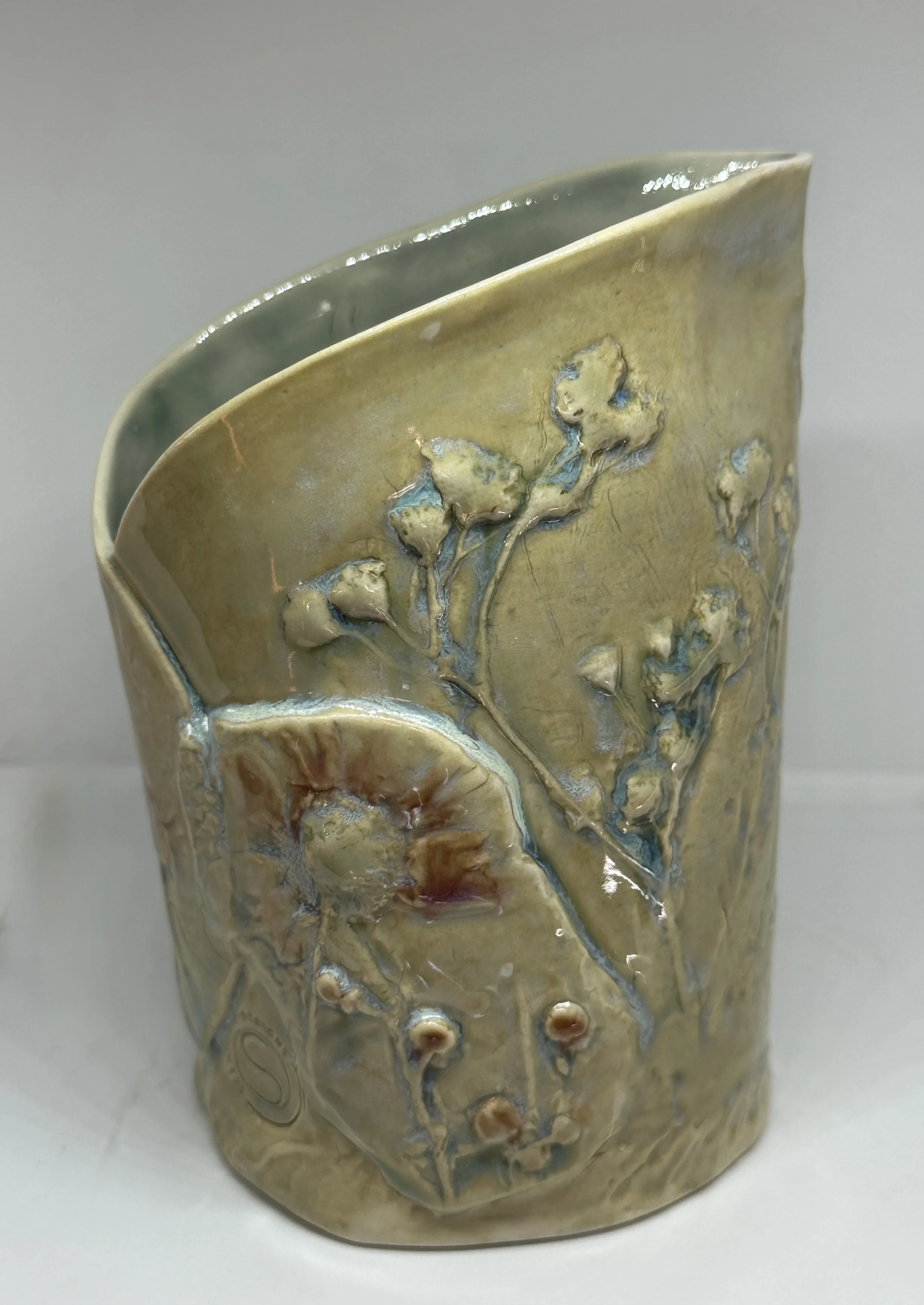 porcelain pitcher with Texas wildflowers