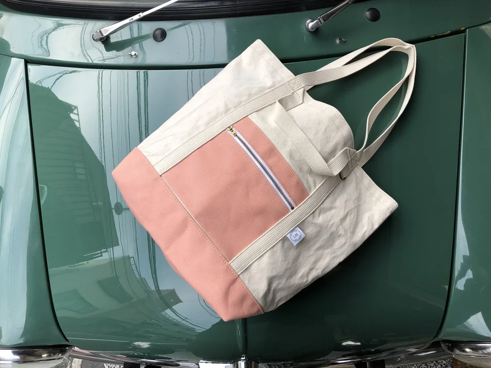 Canvas General Tote Bag with Pockets and Adjustable Straps