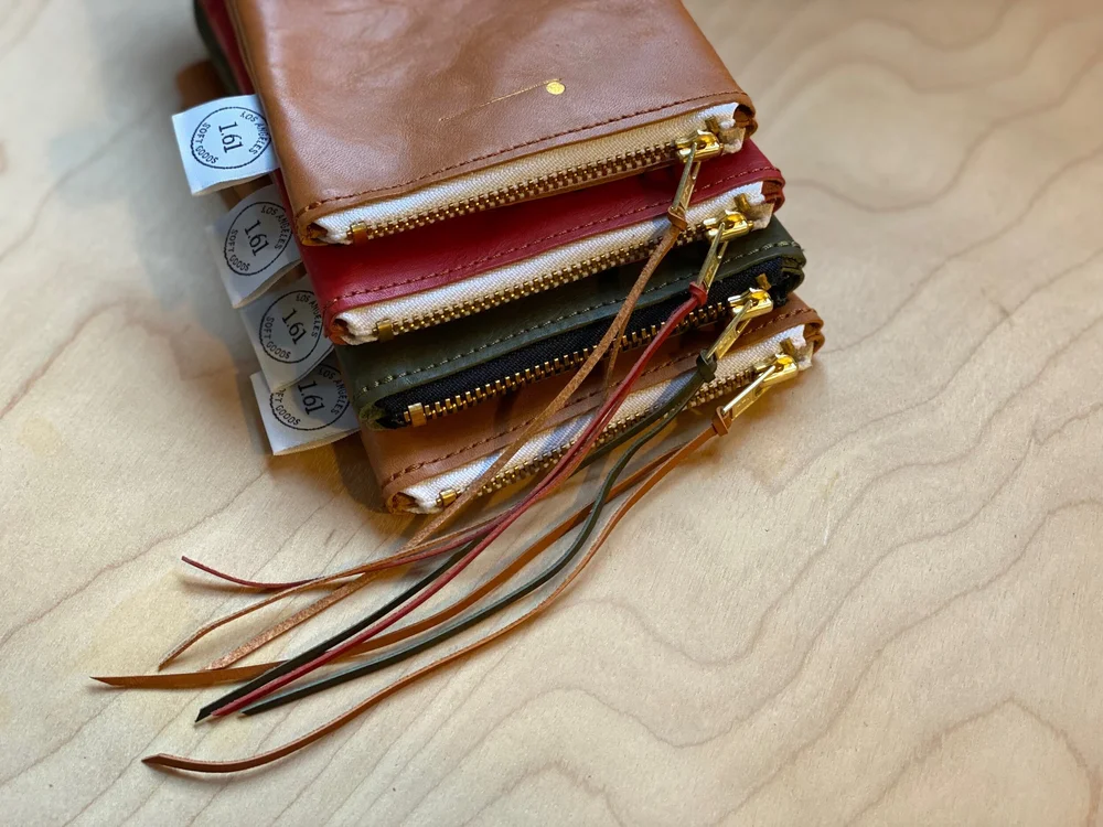 Upcycled Leather and Fabric Paperback Pouch — 1.61 Soft Goods