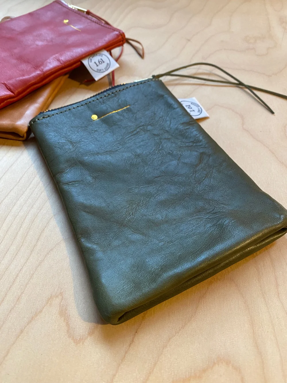 Upcycled Leather and Fabric Paperback Pouch — 1.61 Soft Goods