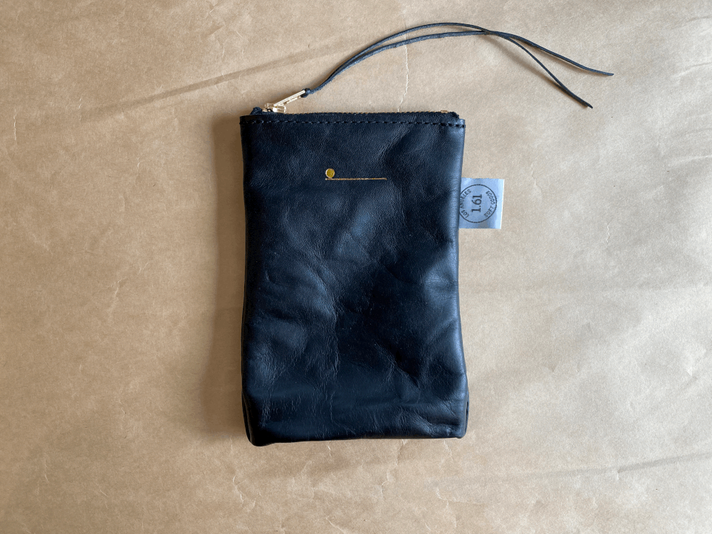 Upcycled Leather and Fabric Paperback Pouch — 1.61 Soft Goods