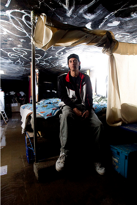 Phil, livingly comfortably underground. His setup was deeper than most but way more elaborate. He had a wardrobe, a queen sized bed, hangars and clean clothes and a lounge area. As comfortable as it looks he hates it down there and spends most of his time sports betting and credit hustling. A sports expert his wealth of knowledge amazed me, he hopes to be out soon and with Matt o' Brians help will be. Amazing character.