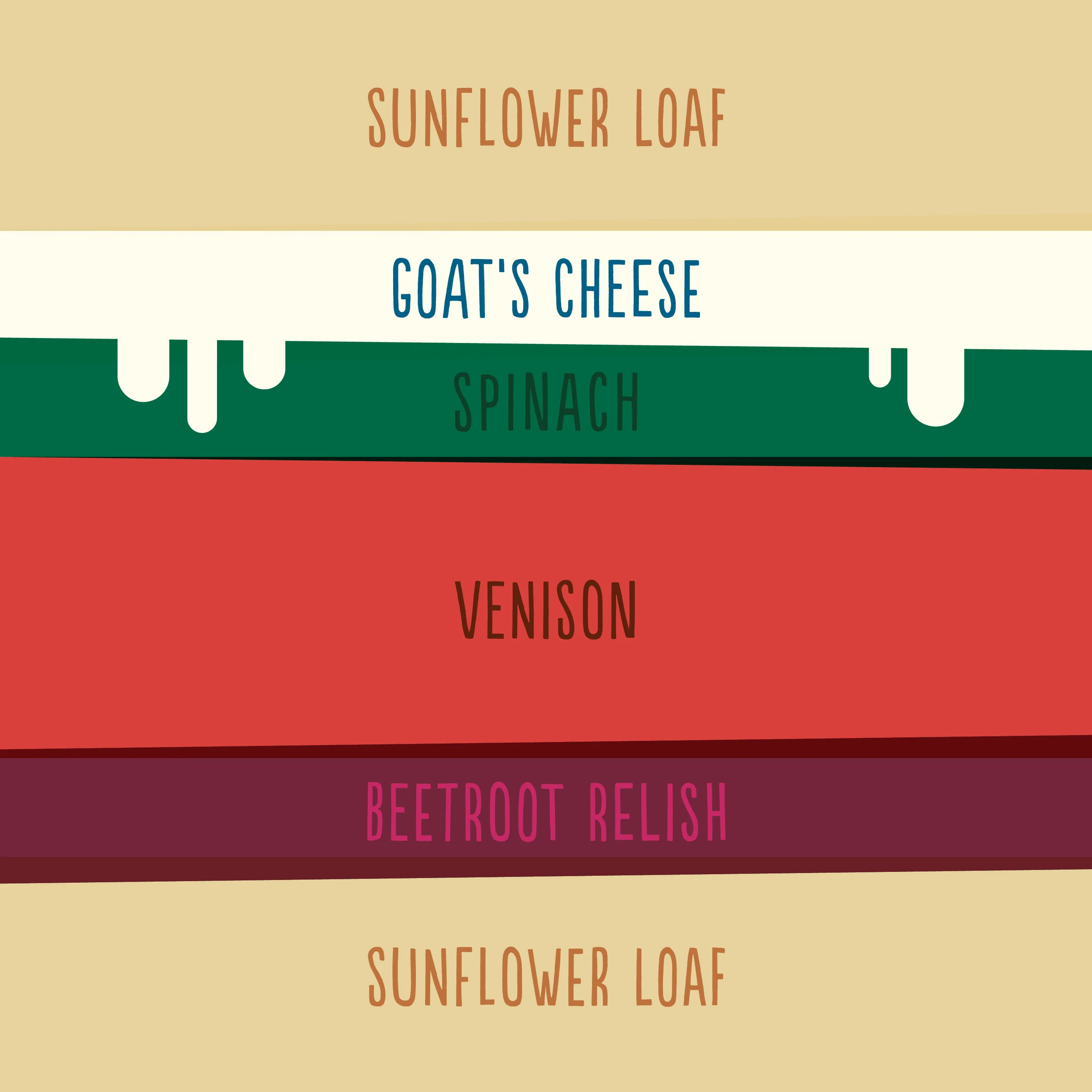 Venison, goat's cheese and beetroot relish