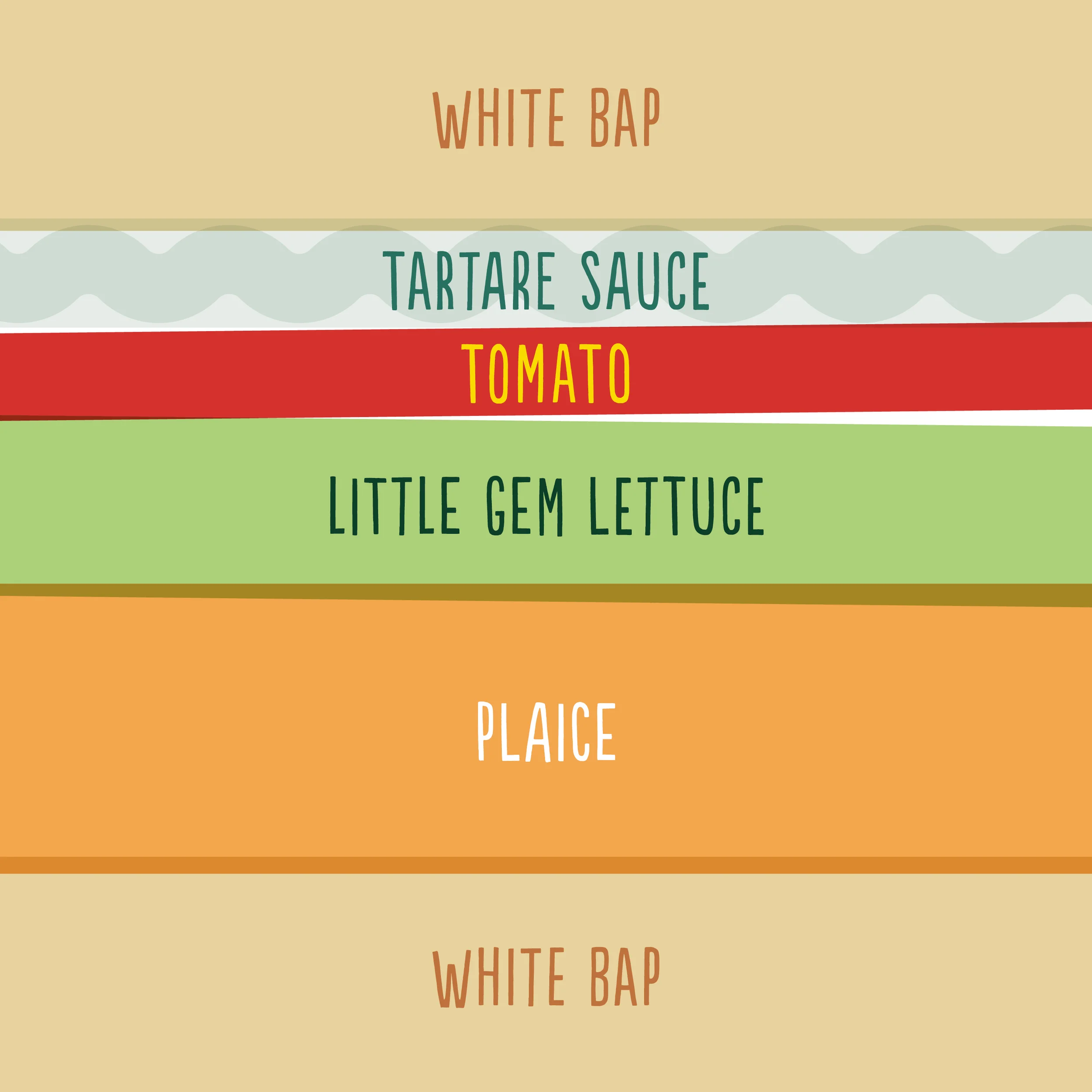 Plaice, lettuce and tomato with tartare sauce