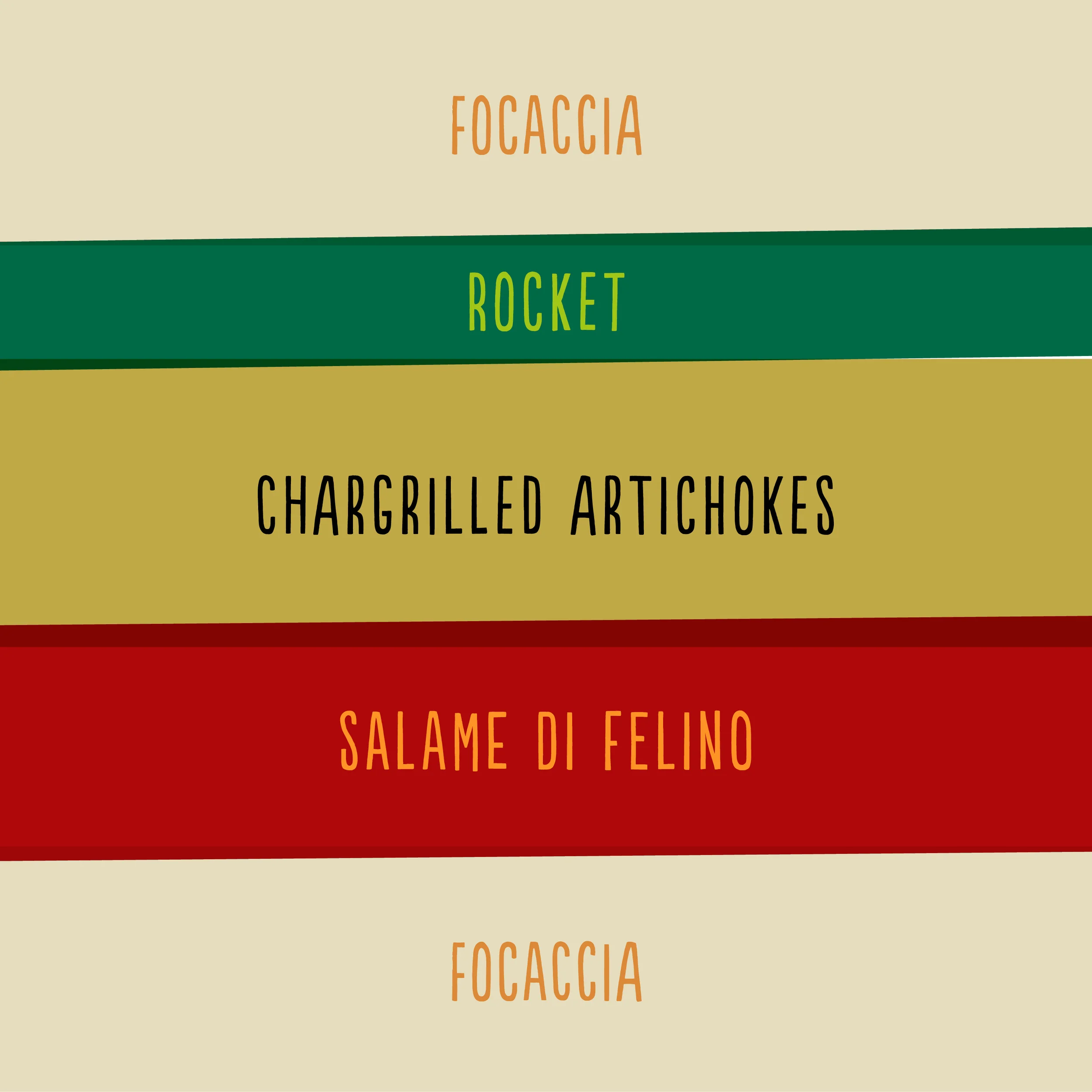 Salame di felino, chargrilled artichokes and rocket