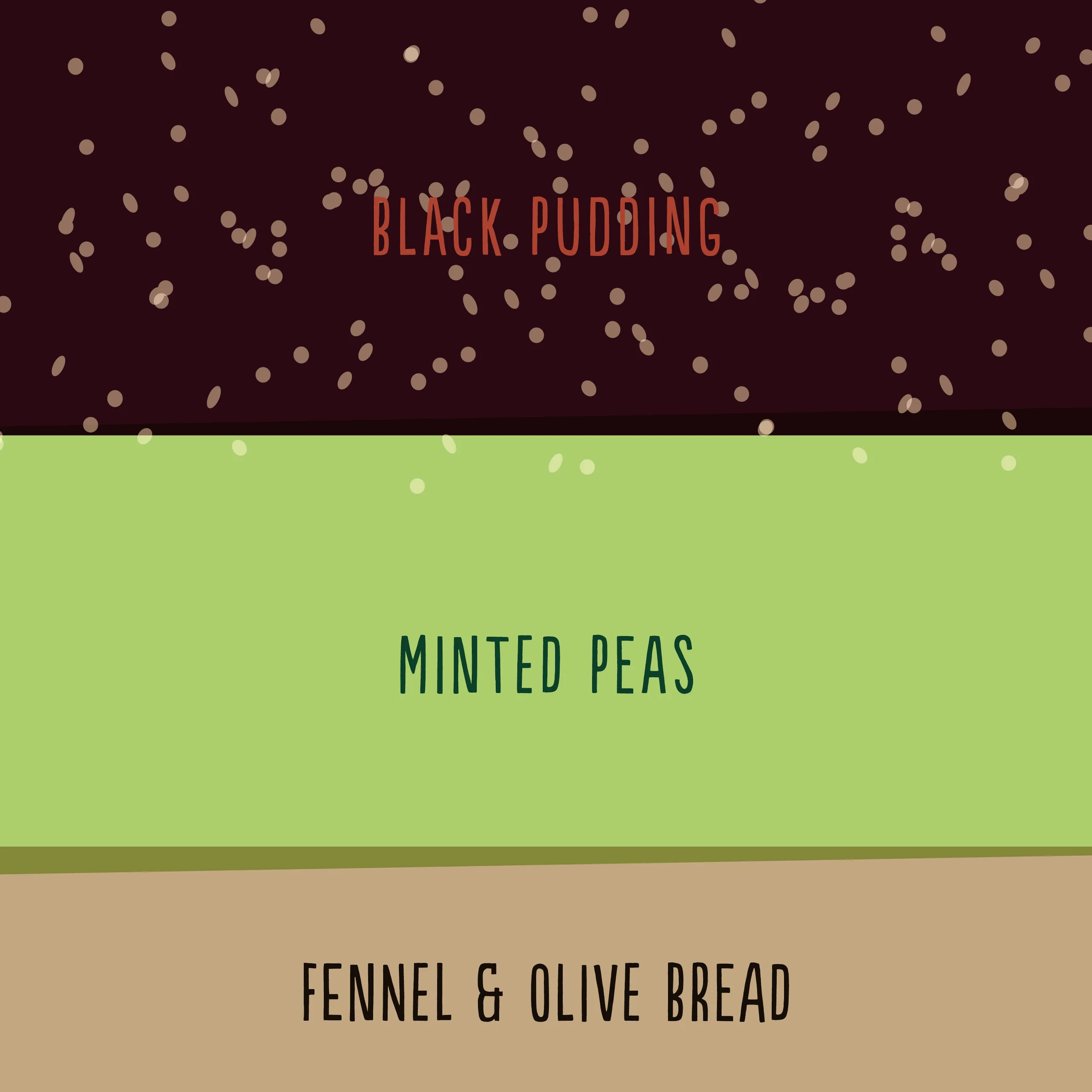 Black pudding and minted peas