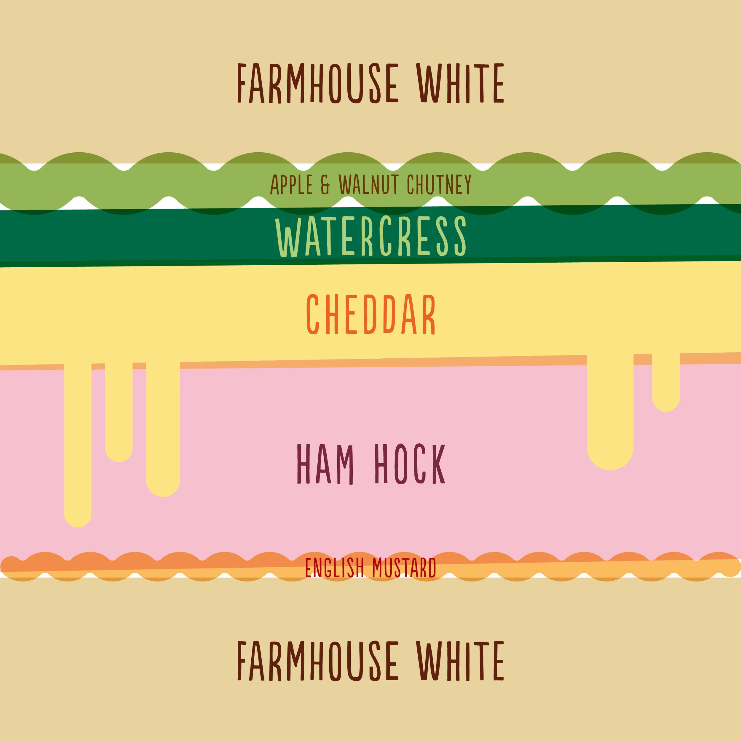 Ham hock, cheddar and apple & walnut chutney toastie